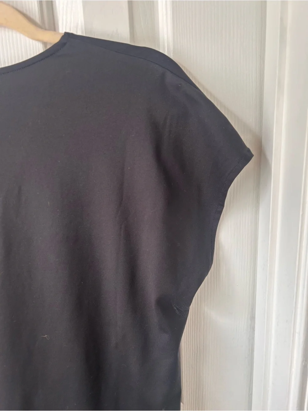 Black Draped Wrap-Front Women’s Top